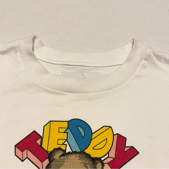 Teddy Fresh Top White Shirt Sleeve Shirt Graphic Teddy Bear Women’s Large - Picture 4 of 16